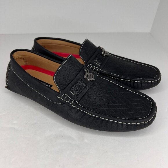 Rocawear Mens Laker Black Faux Leather Comfort Classics Slip On Size 10 Loafers - Picture 2 of 9